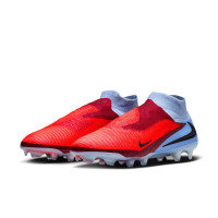 Nike Phantom 6 Elite High Gras Voetbalschoenen (FG) Lichtblauw Felrood Zwart