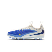 Nike Phantom 6 Low Academy Grass/Artificial Grass Football Boots (MG) Kids White Blue Yellow