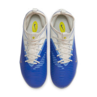 Nike Phantom 6 Low Academy Grass/Artificial Grass Football Boots (MG) Kids White Blue Yellow