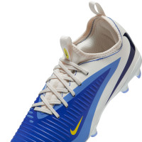 Nike Phantom 6 Low Academy Grass/Artificial Grass Football Boots (MG) Kids White Blue Yellow