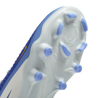 Nike Phantom 6 Low Academy Grass/Artificial Grass Football Boots (MG) Kids White Blue Yellow