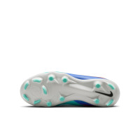 Nike Phantom 6 High Academy Grass/Artificial Grass Football Boots (MG) Kids Silver Turquoise Orange Blue
