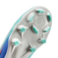 Nike Phantom 6 High Academy Grass/Artificial Grass Football Boots (MG) Kids Silver Turquoise Orange Blue