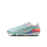 Nike Phantom 6 Low Pro Gras / Kunstgras Voetbalschoenen (MG) Kids Zilver Turquoise Oranje Blauw