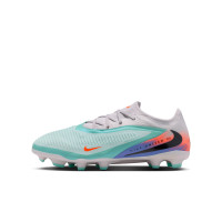 Nike Phantom 6 Low Pro Gras / Kunstgras Voetbalschoenen (MG) Kids Zilver Turquoise Oranje Blauw
