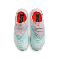 Nike Phantom 6 Low Pro Gras / Kunstgras Voetbalschoenen (MG) Kids Zilver Turquoise Oranje Blauw