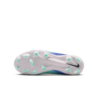 Nike Phantom 6 Low Pro Gras / Kunstgras Voetbalschoenen (MG) Kids Zilver Turquoise Oranje Blauw