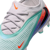 Nike Phantom 6 Low Pro Gras / Kunstgras Voetbalschoenen (MG) Kids Zilver Turquoise Oranje Blauw