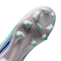 Nike Phantom 6 Low Pro Gras / Kunstgras Voetbalschoenen (MG) Kids Zilver Turquoise Oranje Blauw