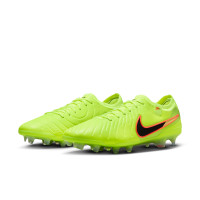 Nike Tiempo Legend Elite 10 Gras Voetbalschoenen (FG) Neongeel Zwart Oranje