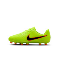 Nike Tiempo Legend Club 10 Grass/Artificial Grass Football Boots (MG) Kids Neon Yellow Black Orange
