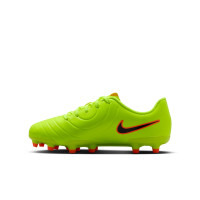 Nike Tiempo Legend Club 10 Grass/Artificial Grass Football Boots (MG) Kids Neon Yellow Black Orange