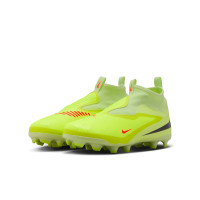 Nike Phantom 6 Academy High Laceless Grass/Artificial Grass Football Boots (MG) Kids Yellow Orange Black
