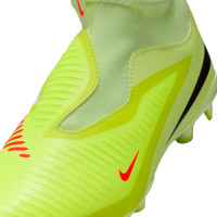 Nike Phantom 6 Academy High Laceless Grass/Artificial Grass Football Boots (MG) Kids Yellow Orange Black