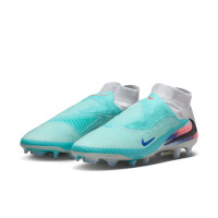 Nike Phantom 6 High Elite Gras Voetbalschoenen (FG) Zilver Turquoise Oranje Blauw