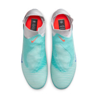 Nike Phantom 6 High Elite Gras Voetbalschoenen (FG) Zilver Turquoise Oranje Blauw
