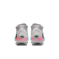 Nike Phantom 6 High Elite Gras Voetbalschoenen (FG) Zilver Turquoise Oranje Blauw