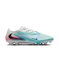 Nike Phantom 6 Low Elite Gras Voetbalschoenen (FG) Zilver Turquoise Oranje Blauw