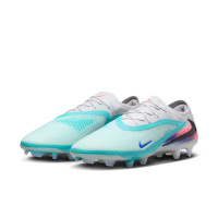 Nike Phantom 6 Low Elite Gras Voetbalschoenen (FG) Zilver Turquoise Oranje Blauw