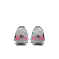 Nike Phantom 6 Low Elite Gras Voetbalschoenen (FG) Zilver Turquoise Oranje Blauw