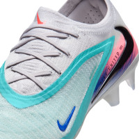Nike Phantom 6 Low Elite Gras Voetbalschoenen (FG) Zilver Turquoise Oranje Blauw