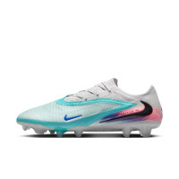 Nike Phantom 6 Low Elite Gras Voetbalschoenen (FG) Zilver Turquoise Oranje Blauw