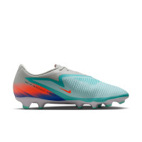 Nike Phantom 6 Low Academy Gras / Kunstgras Voetbalschoenen (MG) Zilver Turquoise Oranje Zwart Blauw