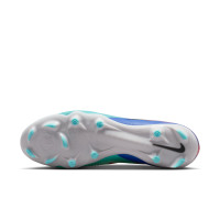Nike Phantom 6 Low Academy Gras / Kunstgras Voetbalschoenen (MG) Zilver Turquoise Oranje Zwart Blauw