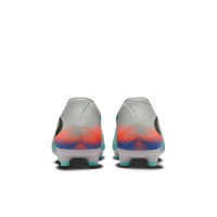 Nike Phantom 6 Low Academy Gras / Kunstgras Voetbalschoenen (MG) Zilver Turquoise Oranje Zwart Blauw