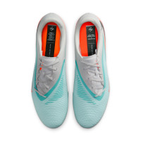 Nike Phantom 6 Low Academy Gras / Kunstgras Voetbalschoenen (MG) Zilver Turquoise Oranje Zwart Blauw