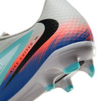 Nike Phantom 6 Low Academy Gras / Kunstgras Voetbalschoenen (MG) Zilver Turquoise Oranje Zwart Blauw