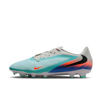 Nike Phantom 6 Low Academy Gras / Kunstgras Voetbalschoenen (MG) Zilver Turquoise Oranje Zwart Blauw
