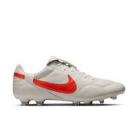 Nike Premier III Gras Football Boots (FG) Light Grey Bright Red
