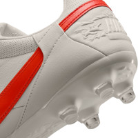 Nike Premier III Gras Football Boots (FG) Light Grey Bright Red