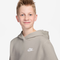 Nike Club Fleece Sportswear Joggingpak Hooded Kids Lichtbruin Wit