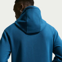 Nike Club Fleece Sportswear Hoodie Dark Blue Light Beige