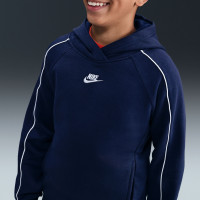 Nike Sportswear Club Fleece Hooded Tracksuit Kids Dark Blue White