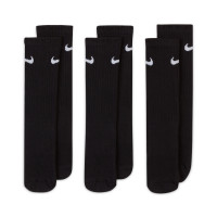 Nike Cushioned Everyday Crew Sports Socks 3-Pack Kids Black White