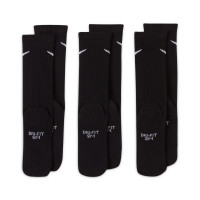 Nike Cushioned Everyday Crew Sports Socks 3-Pack Kids Black White