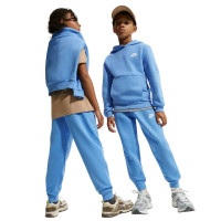 Nike Club Fleece Sportswear Joggingpak Hooded Kids Blauw Wit