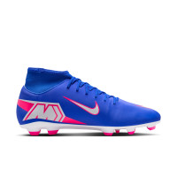 Nike Mercurial Club Superfly 10 Gras / Kunstgras Voetbalschoenen (MG) Blauw Wit Felroze