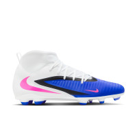 Nike Phantom 6 Club High Gras / Kunstgras Voetbalschoenen (MG) Blauw Wit Felroze