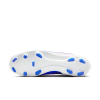 Nike Phantom 6 Club High Gras / Kunstgras Voetbalschoenen (MG) Blauw Wit Felroze