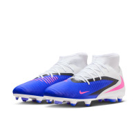 Nike Phantom 6 Club High Gras / Kunstgras Voetbalschoenen (MG) Blauw Wit Felroze