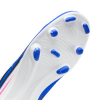 Nike Phantom 6 Club High Gras / Kunstgras Voetbalschoenen (MG) Blauw Wit Felroze