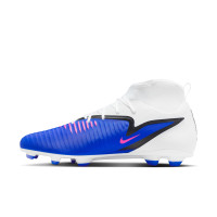 Nike Phantom 6 Club High Gras / Kunstgras Voetbalschoenen (MG) Blauw Wit Felroze