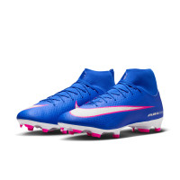 Nike Zoom Mercurial Academy Superfly 10 Gras / Kunstgras Voetbalschoenen (MG) Blauw Wit Felroze
