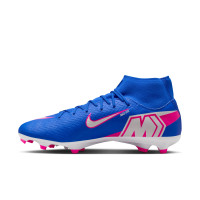 Nike Zoom Mercurial Academy Superfly 10 Gras / Kunstgras Voetbalschoenen (MG) Blauw Wit Felroze