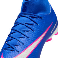 Nike Zoom Mercurial Academy Superfly 10 Gras / Kunstgras Voetbalschoenen (MG) Blauw Wit Felroze
