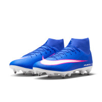 Nike Zoom Mercurial Superfly 10 Academy IJzeren-Nop Voetbalschoenen (SG) Blauw Wit Felroze